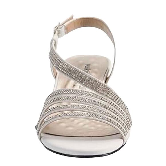 Walking Cradles Lettie White Cashmere Sandals Open-Toe Adjustable Buckle - SZ 6W - Picture 3 of 10